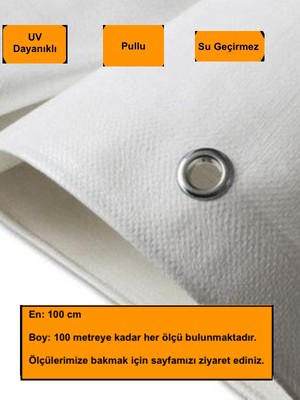 NetBazaars 1X47 Metre Beyaz Balkon Örtüsü Branda, Balkon Çadır Bezi, Seperatörü, Uv Katkılı