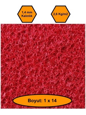 NetBazaars Kırmızı Kıvırcık Plastik Paspas, Dış Mekan Için Paspas, 1X14