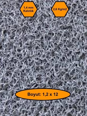 NetBazaars Gri Kıvırcık Plastik Paspas, Dış Mekan Için Paspas, 1,2X12