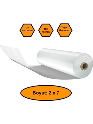 NetBazaars 160 Micron Naylon Örtü, Şeffaf Su Geçirmez Naylon, 2x7 Metre