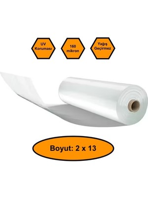 NetBazaars 160 Micron Naylon Örtü, Şeffaf Su Geçirmez Naylon, 2X13 Metre