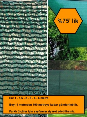 NetBazaars %75 Gölge Oranlı File, Gölgelik, Gergi File, Bahçe Gölgeliği, 6X45 Metre
