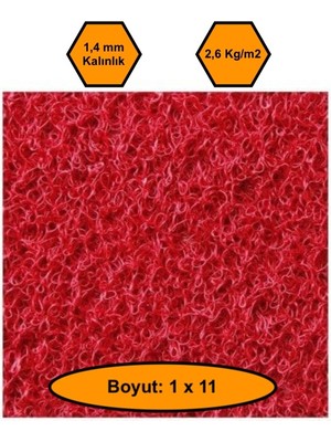 NetBazaars Kırmızı Kıvırcık Plastik Paspas, Dış Mekan Için Paspas, 1X11