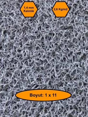 NetBazaars Gri Kıvırcık Plastik Paspas, Dış Mekan Için Paspas, 1X11