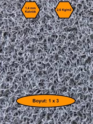 NetBazaars Gri Kıvırcık Plastik Paspas, Dış Mekan Için Paspas, 1x3