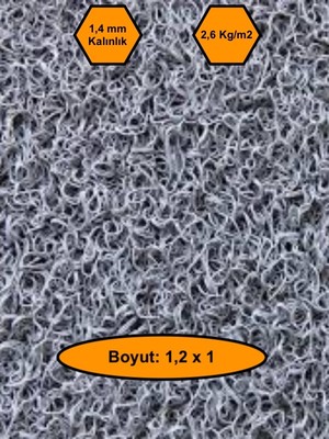 NetBazaars Gri Kıvırcık Plastik Paspas, Dış Mekan Için Paspas, 1,2x1