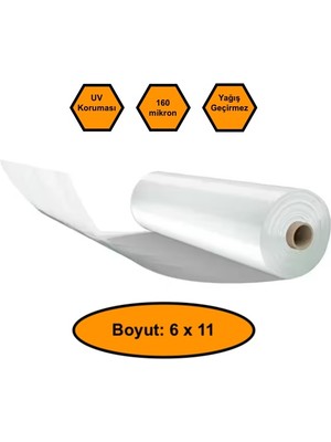 NetBazaars 160 Micron Naylon Örtü, Şeffaf Su Geçirmez Naylon, 6X11 Metre