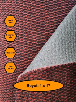 NetBazaars Bordo Mısır Patlağı Desenli Sentetik Halı, Kaydırmaz Tabanlı Zemin Kaplama Ürünü, 1X17 Metre