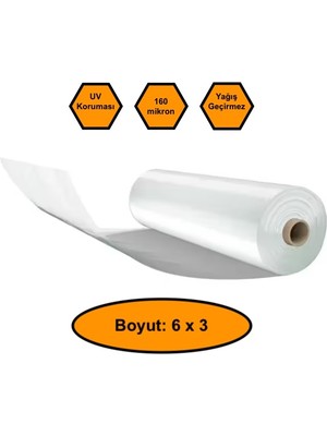 NetBazaars 160 Micron Naylon Örtü, Şeffaf Su Geçirmez Naylon, 6x3 Metre