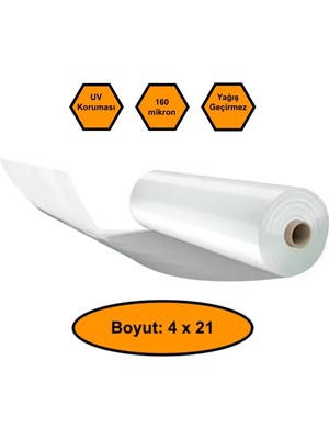 NetBazaars 160 Micron Naylon Örtü, Şeffaf Su Geçirmez Naylon, 4X21 Metre