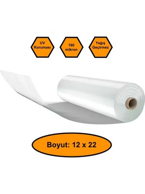 NetBazaars 160 Micron Naylon Örtü, Şeffaf Su Geçirmez Naylon, 12X22 Metre