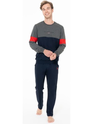 U.s Polo Assn. 18930 Erkek Uzun Kollu Bisiklet Yaka Rahat Ev Giyim-Antrasitmelanj