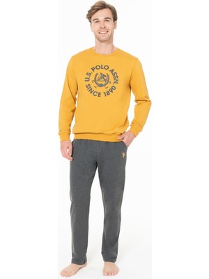 U.s Polo Assn. 18940 Erkek Uzun Kollu Bisiklet Yaka Rahat Ev Giyim-Hardal