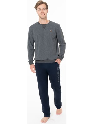 U.s Polo Assn. 18933 Erkek Uzun Kollu Bisiklet Yaka Rahat Ev Giyim-Antrasit