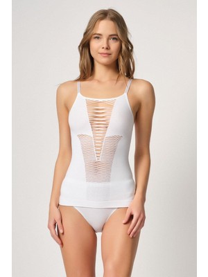 BEYAZ MI Emay 5038 İp Askılı Fantazi Atlet Korse