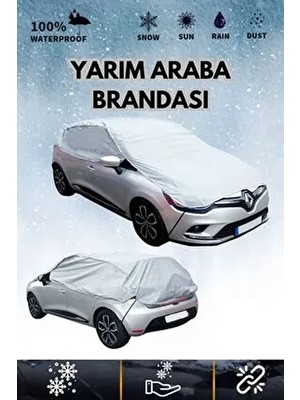 Autoen Yarım Araba Brandası Güneş Koruyucu UV Korumalı Su Geçirmez Dayanıklı Malzeme ile
