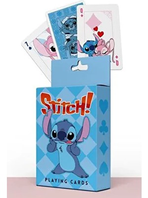 Planet Butik Stitch Temalı 54 Parça Iskambil Poker Kartı Dayanıklı Laminasyon ile