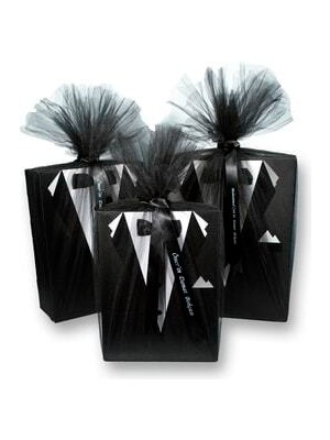 Adenz Kişiye Özel Damat Bohça Çeyiz 3'lü Kutu Şık Taksim Desenli Siyah Renk