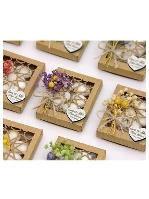 Tasarım Şeker Tasarım Doğal Çiçekli Badem Şekeri Nikah Şekeri Hediyeliği Osmanlı Desen 25 Adet Kutulu Renkli