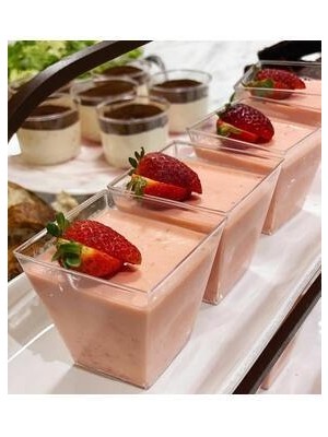 ecenplast Şeffaf Kristal Mika Ekstra Sert Plastik Prizma Kübik Kase 120 cc 25 Adet