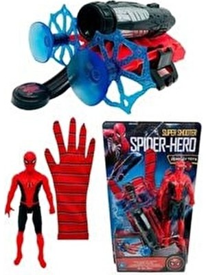 SPIDERMAN Örümcek Adam Ağ Fırlatan Ok Atan Vantuzlu Eldiven Işıklı Figür Oyuncak