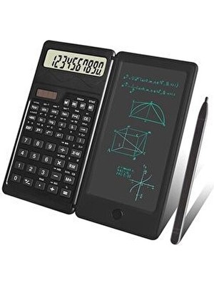 Roichil Katlanabilir Bilimsel Hesap Makinesi Silinebilir LCD Yazı Tabletli Kalemli Model