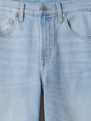 Gap Kadın Açık Mavi High Rise Wide-Leg Crop Jean Pantolon