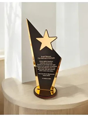 Heptex Kişiye Özel Ahşap Mezuniyet Hatırası Plaket 22,5 x 10 x 4,5 cm Şık Tasarım