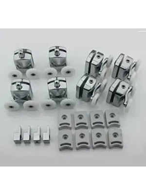 Moonshop Duşakabin Tekerleği Cam Kabin Tekeri Rulman Metal Gövdeli 8 Li Çapı 24 cm