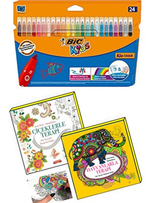 Gönül Yayıncılık Mandala Boyama Seti 2 Kitap ve 24'lü Keçeli Kalem Nova Renkli ve Eğlenceli