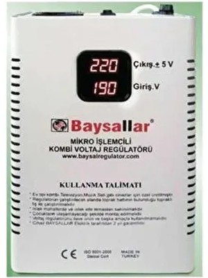 Tekideal Baysallar Mikro Işlemcili Kombi Voltaj Regülatörü 500 Va
