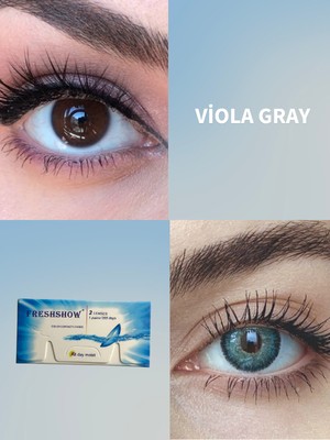FRESHSHOW Luxury Viola Gray / Hareli Renkli Gri  Göz Kirpik Lens / Yıllık 1 Adet