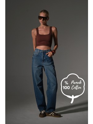 Domoda Bol Kesim Geniş Paça Rahat Baggy Jean Yüksek Bel  Kot Salaş Kadın Pantolon @manolya
