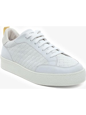 Greyder Kadın Beyaz Hakiki Deri Sneaker Ayakkabı 5Y2SA34441