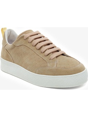 Greyder Kadın Bej Hakiki Deri Sneaker Ayakkabı 5Y2SA34441