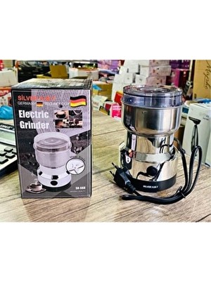 Silvermax 350W Profesyonel Kahve Öğütücü Alman Teknolojisi Dayanıklı Yapı ile Kaya Tuzu Hurma Çekirdeği Iğde Çekirdeği