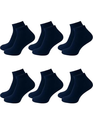 Okavango Bambu Yarım Konç 6 Çift Tenis Çorabı Erkek Kolaj Çorabı Kadın Kolaj Çorabı Lacivert Tenis Çorabı 40-44