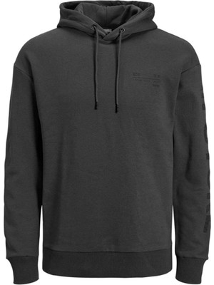 Jack & Jones Jcomono Sweat Hood Siyah Erkek Sweatshirt 12216279-Black