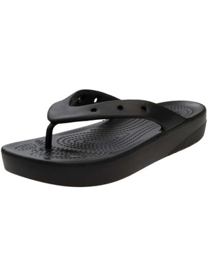 Crocs Kadın Siyah Classic Platform Flip Terlik Silikon Malzeme ile Günlük Kullanım İçin Tasarlandı 207714-110
