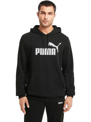 Puma Essential Big Logo Erkek Siyah Kapüşonlu Sweatshirt