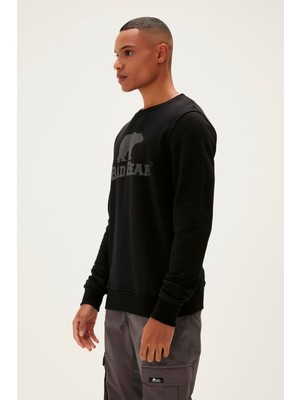 Bad Bear Logo Crewneck Erkek Siyah Sweatshirt 22.02.12.007-C01