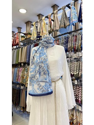 Kuqos Etnik Zincir Desenli Şal