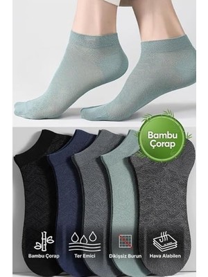 Okavango Bambu Yarım Konç 6 Çift Tenis Çorabı Erkek Kolaj Çorabı Kadın Kolaj Çorabı Renkli Tenis Çorabı 40-44