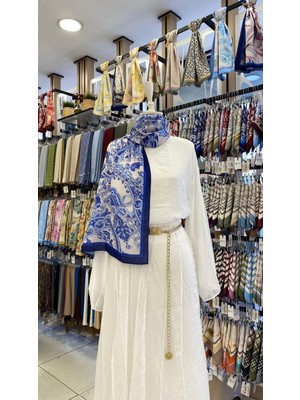 Kuqos Etnik Zincir Desenli Şal