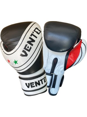 Vento Fury Hakiki Deri Boks ve Kick Boks Eldiveni Siyah Beyaz