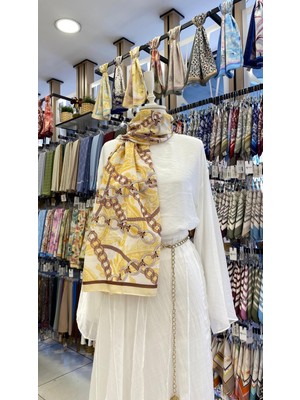 Kuqos Etnik Zincir Desenli Şal