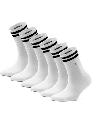 Okavango Unisex 4 Çift Tenis Çorabı Erkek Tenis Çorabı Kadın Tenis Çorabı Siyah Beyaz Tenis Çorabı 38-44