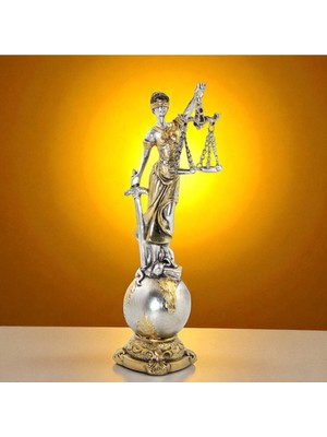 Adaletin Simgesi Biblo – Gümüş Altın Renk Detaylı Dekoratif Vip