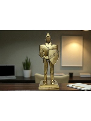 Savaşçı Şovalye Tasarımlı Orta Çağ Temalı Dekoratif Biblo Vip 14 cm Full Metal
