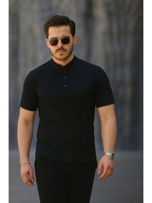 Martcini Kadın Kısa Kollu Hakim Yaka Önü Düğmeli Viskon Bluz